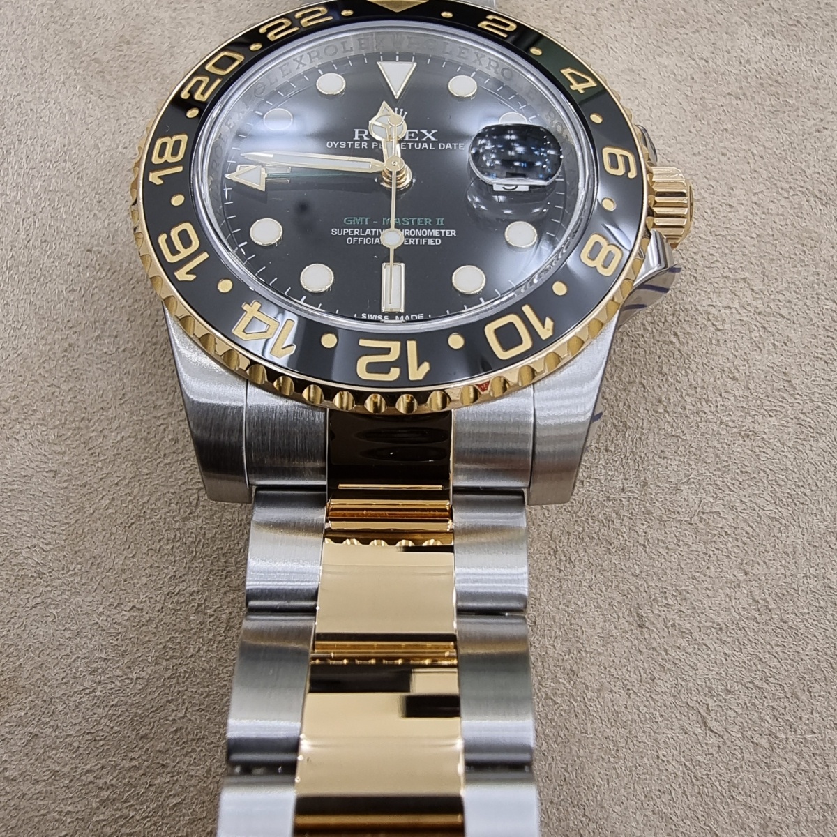 gmt master ii half gold